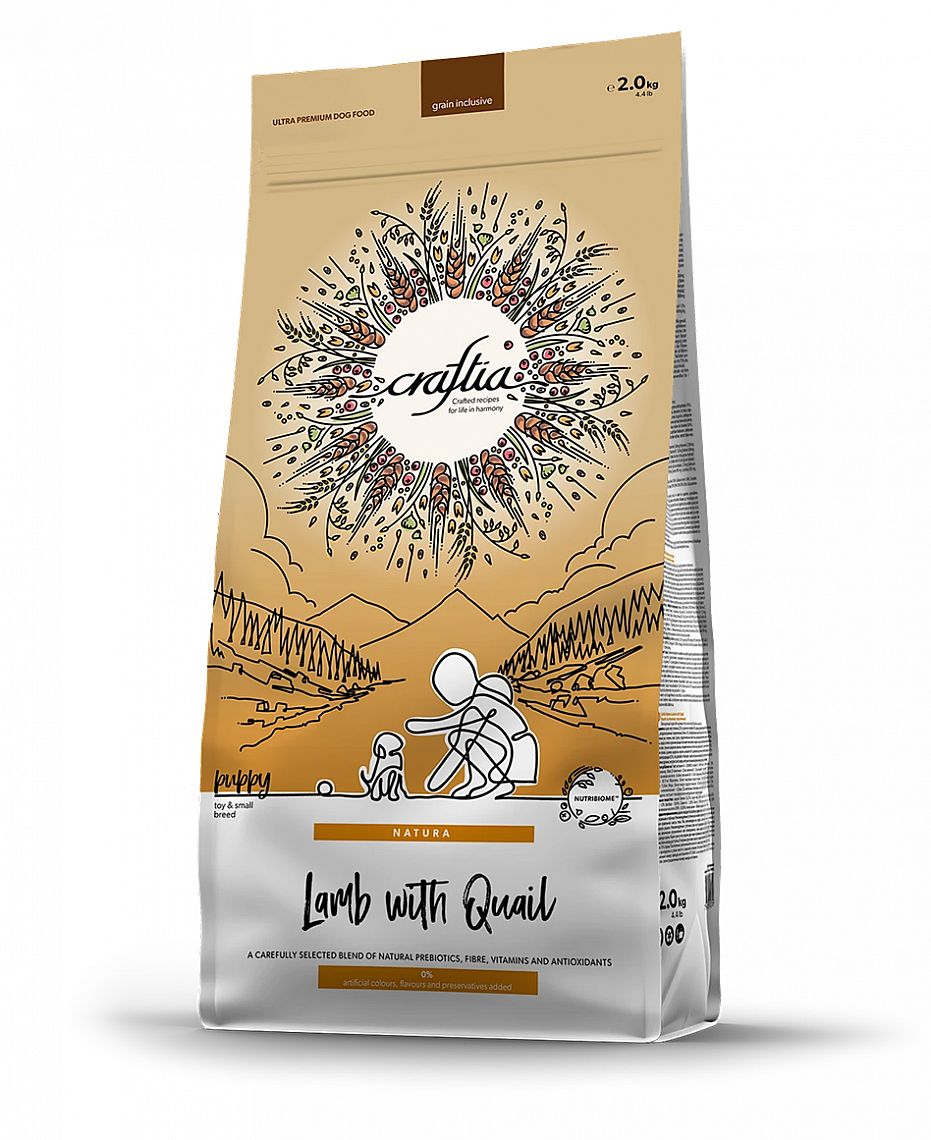 CRAFTIA NATURA Puppy Lamb & Quail Toy & Small Breed 640 g – granule pre štenatá malých plemien