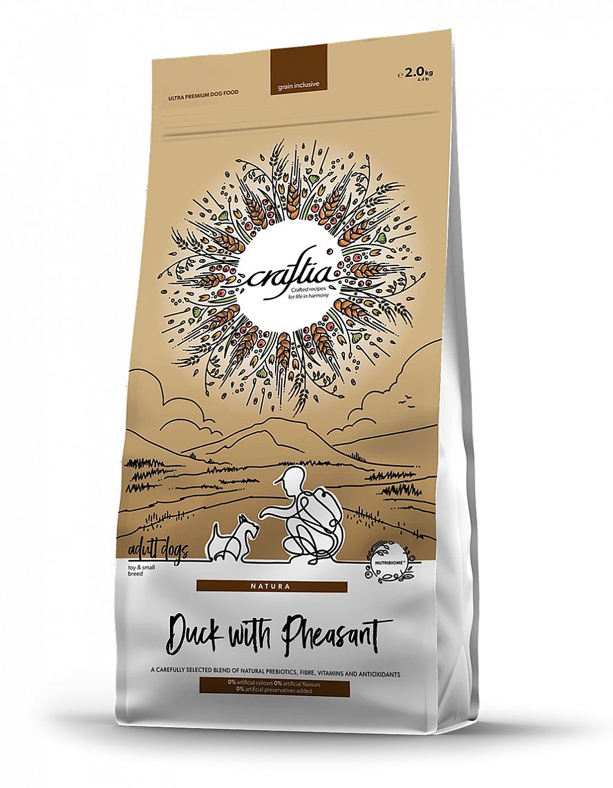 CRAFTIA NATURA Duck & Pheasant Toy & Small Breed 2 kg Prémiové granule pre malé a mini plemená
