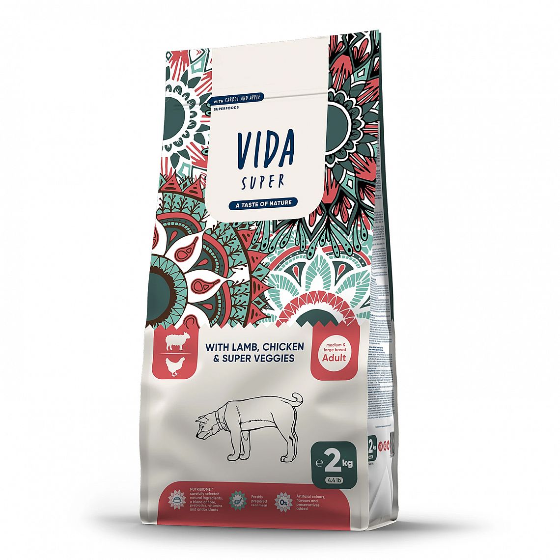 VIDA Super Lamb, Chicken & Super Veggies 12 kg kompletné krmivo pre dospelých psov