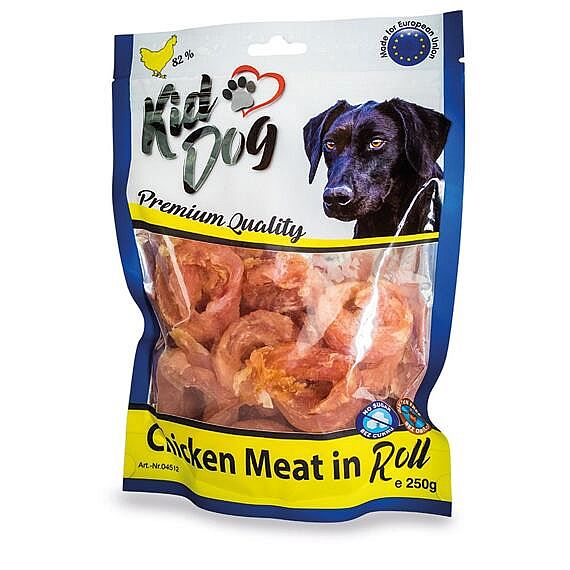 KidDog kuracie mäsko v rolke 250 g – porciovatelná maškrta pre psy