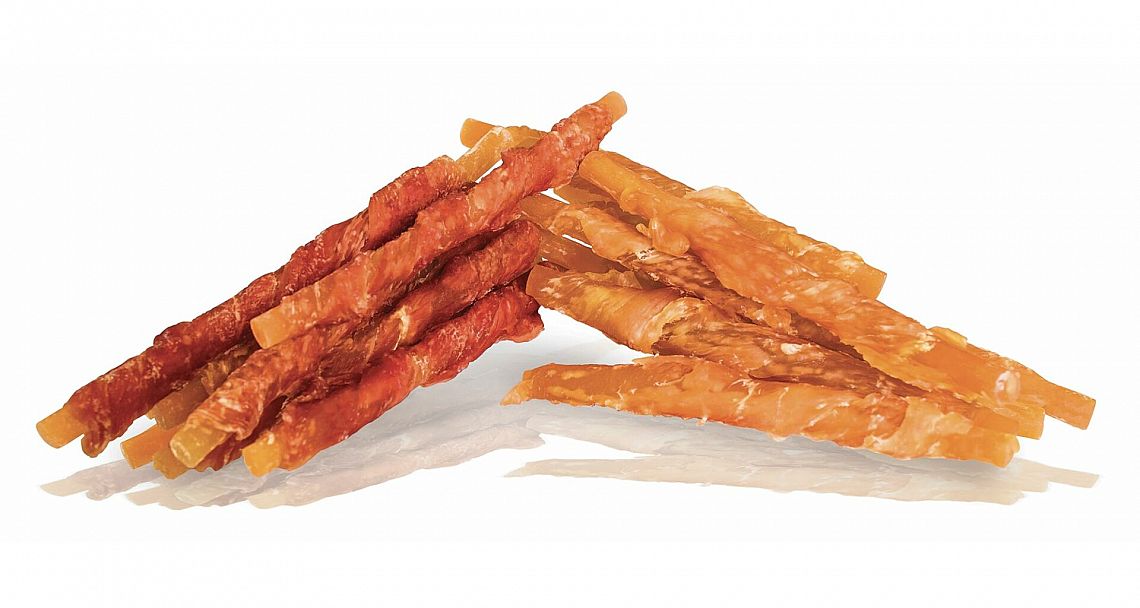 KD MIX mrkvových tyčiniek obaľovaných kuracím, kačaciím 250g/12cm
