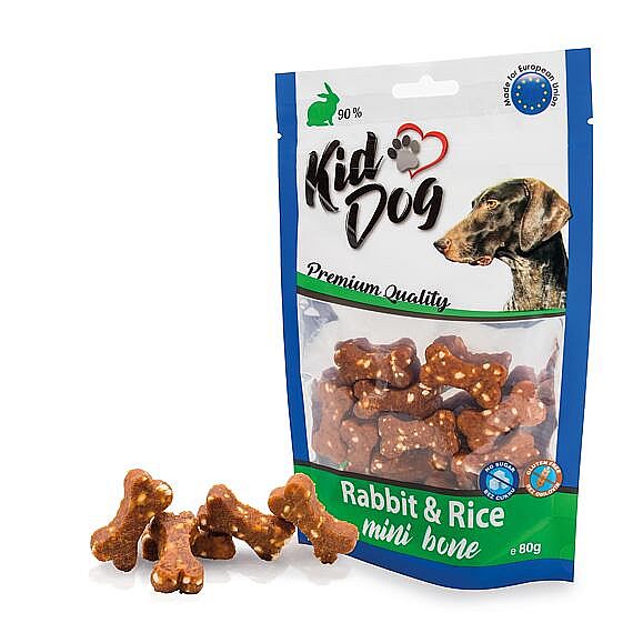KidDog králicie mäso s ryžou MINI kosticky – tréningová maškrta pre psov 80 g