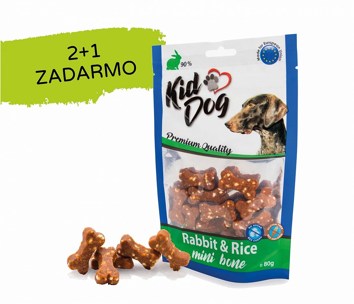 KD králičie mäso s ryžou MINI kostičky 80g