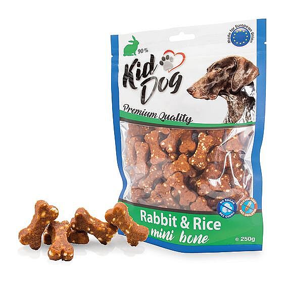 KidDog králicie mäso s ryžou MINI kosticky – tréningová maškrta pre psov 250 g
