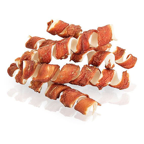 KidDog BUFFET SPRING kacacie mäso na byvolej koži – žuvacia maškrta 1 ks, 16 cm/40 – 45 g