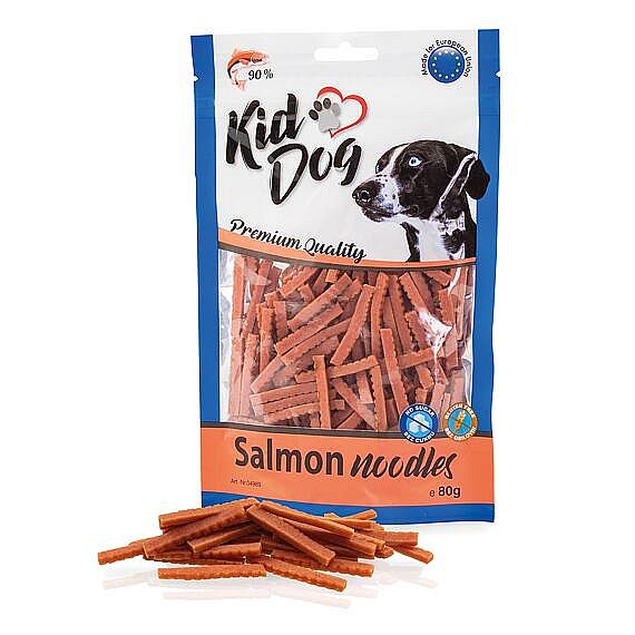 KidDog mäsové rezanceky – lososová maškrta pre malé psy a mačky 80 g