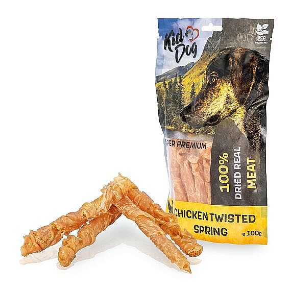 KidDog SUPER PREMIUM 100% kuracie prsia v špirále bez aditív 100 g