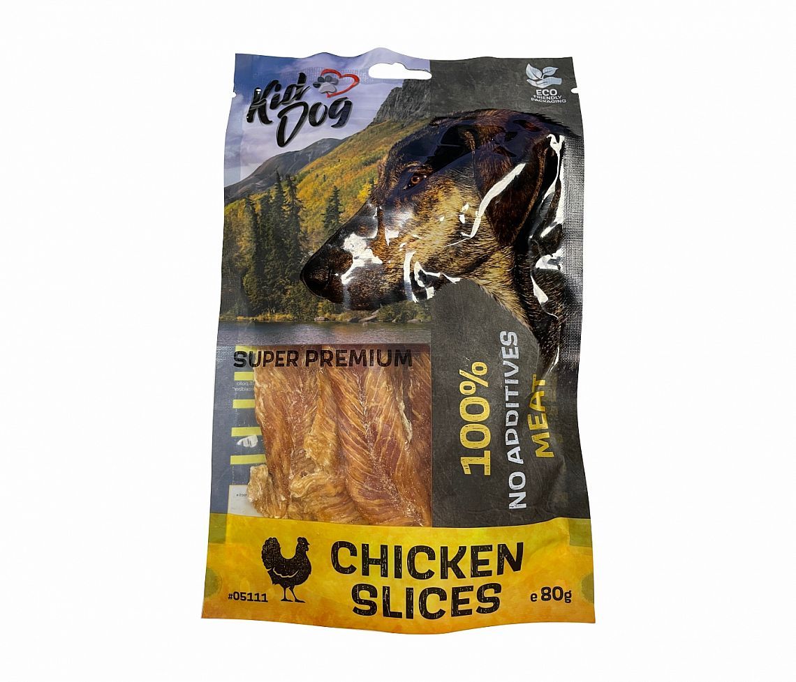 KidDog SUPER PREMIUM 100 % kuracie prsia – sušené filety 80 g