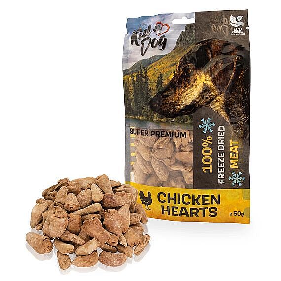 KidDog SUPER PREMIUM 100 % kuracie srdcia sušené mrazom 50 g