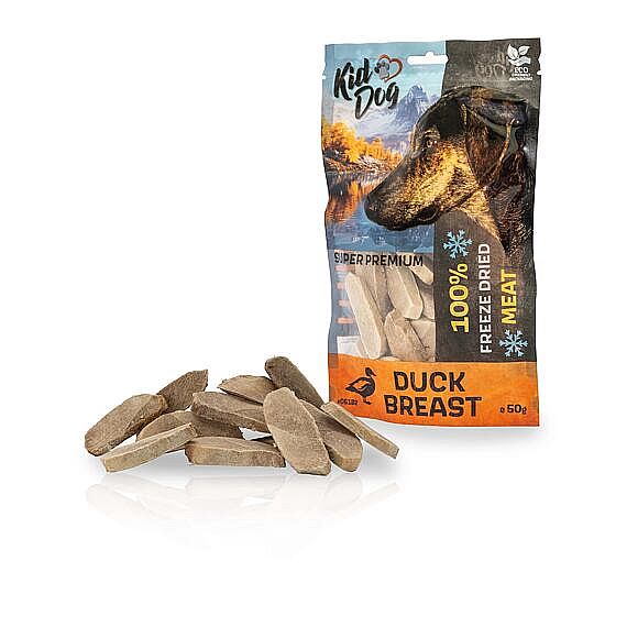 KidDog SUPER PREMIUM 100 % kacacie prsia sušené mrazom – cistá monoproteínová maškrta 50 g