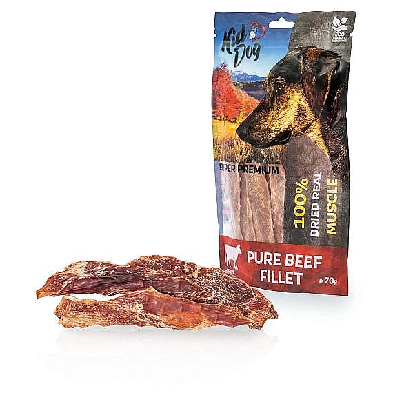 KidDog SUPER PREMIUM 100 % cistá hovädzia svalovina bez aditív – tenké plátky 70 g