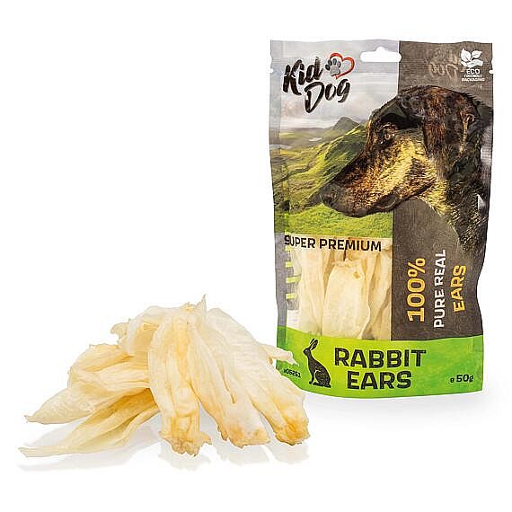 KidDog SUPER PREMIUM 100 % prírodné králicie uši 50 g
