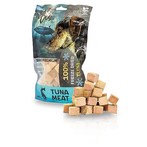 KidDog SUPER PREMIUM 100 % tuniak – kúsky cistého mäsa sušené mrazom 50 g