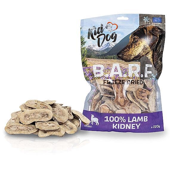KIDDOG BARF jahňacie ľadvinky sušené mrazom – 100 % jahňacie, 220 g