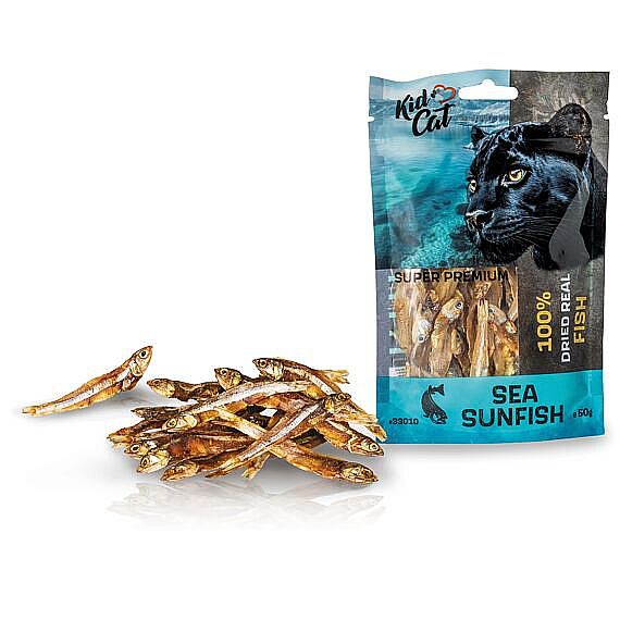 KidCat Super Premium 100% Dried Real Sea Sunfish – sušené morské rybicky pre mačky 50 g
