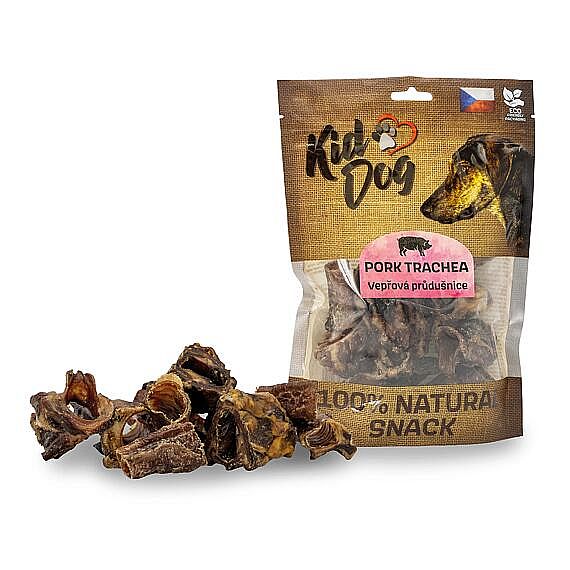 KidDog 100 % Natural Snack bravcová priedušnica krájaná – prírodná žuvacia maškrta 200 g