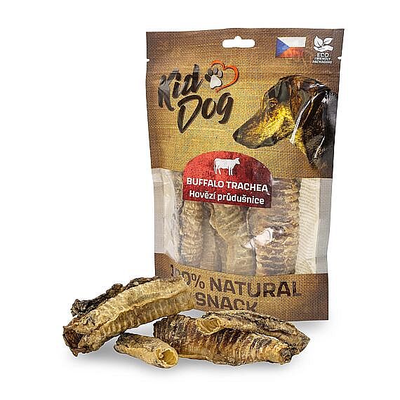 KidDog 100 % Natural Snack hovädzia priedušnica 12 – 13 cm – 100 g