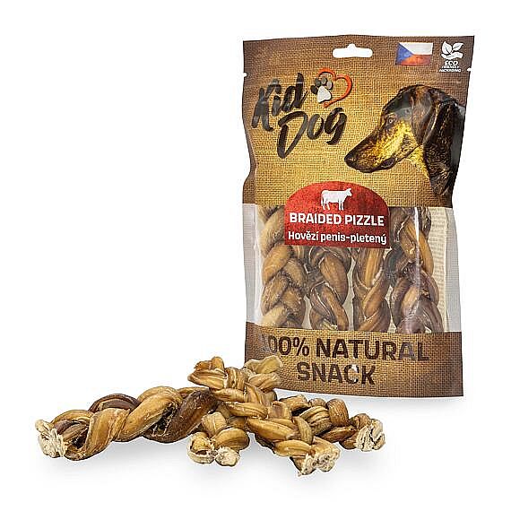 KidDog 100 % Natural Snack pletený hovädzí penis 12 cm – 200 g