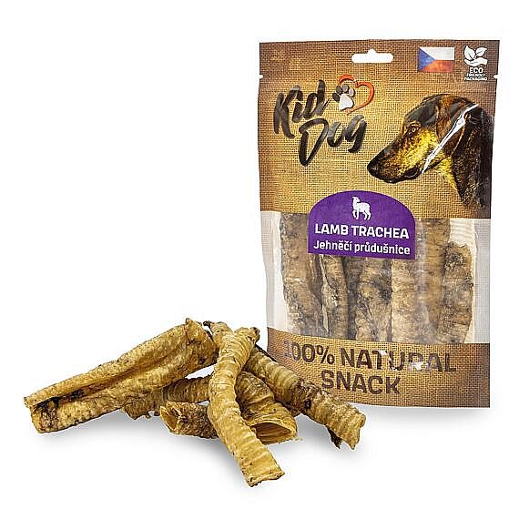 KidDog 100 % Natural Snack jahnacia priedušnica s hrtanom 10 – 12 cm – 100 g