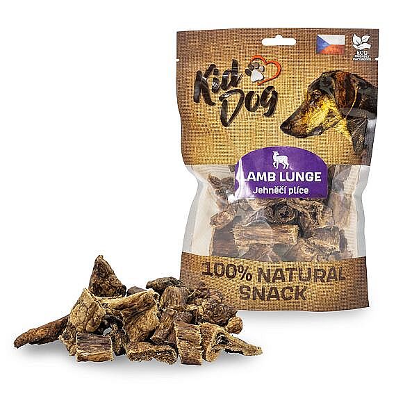 KidDog 100 % Natural Snack jahnacie plúca 2 – 4 cm – 80 g