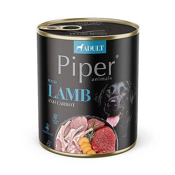 PIPER konzerva pre psov s jahňacím a mrkvou 800 g