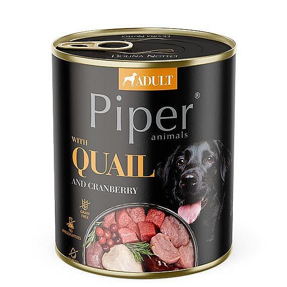PIPER konzerva pre psov s prepelicou a brusnicami 800 g