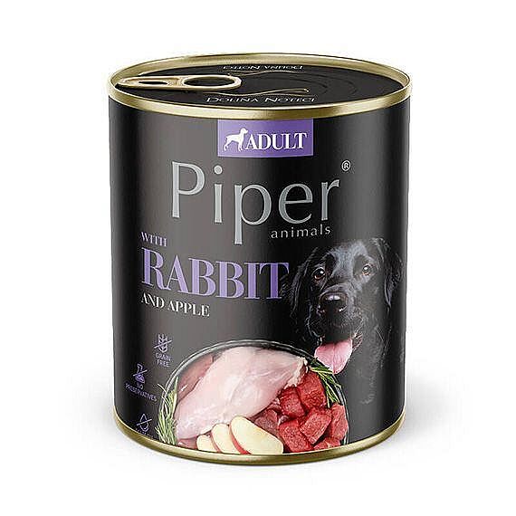 PIPER konzerva pre psov s králikom a jablkom 800 g