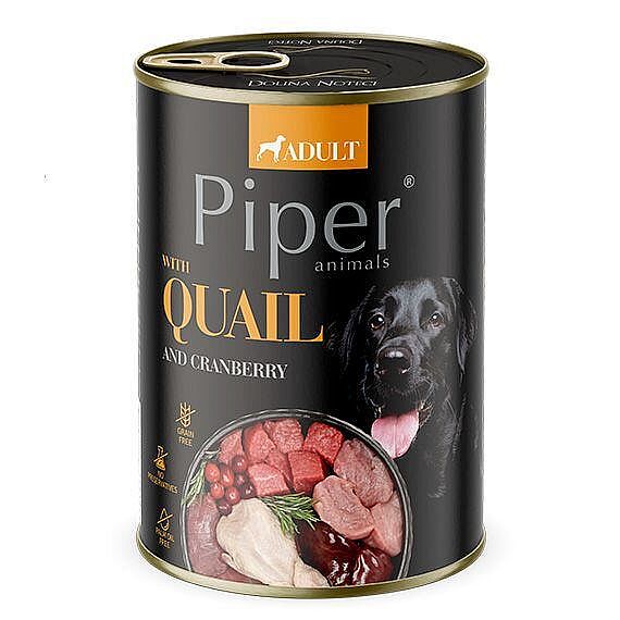 PIPER konzerva pre psov s prepelicou a brusnicami 24 × 400 g