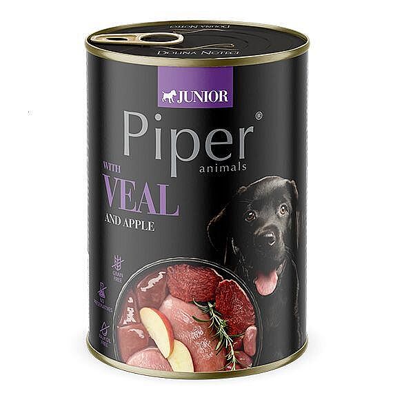 PIPER Junior konzerva pre šteňatá s teľacím a jablkami 400 g