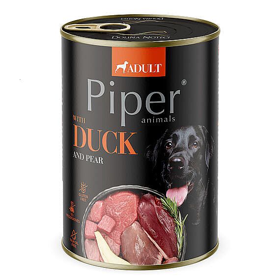 PIPER konzerva pre psov s kačkou a hruškou 400 g