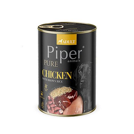 PIPER PURE konzerva pre psov s kuracím mäsom a hnedou ryžou 12 x 400 g
