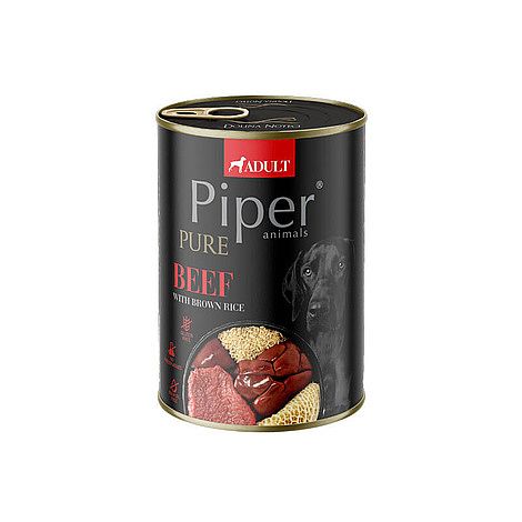 PIPER PURE konzerva pre psov s hovädzím mäsom a hnedou ryžou 400 g