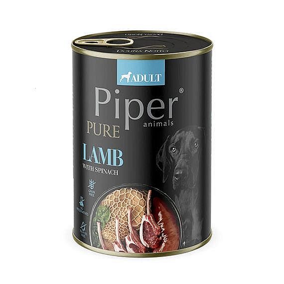 PIPER PURE konzerva pre psov s jahňacím mäsom a špenátom 12 x 400 g