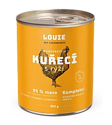 Konzerva LOUIE kuracie s ryžou 800g pre psov