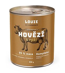 Konzerva LOUIE hovädzie s ryžou 800g pre psov