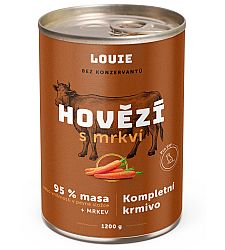 Konzerva LOUIE hovädzie s mrkvou 1200g pre psov