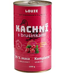 Konzerva LOUIE kačacie s brusnicami 1200g pre psov
