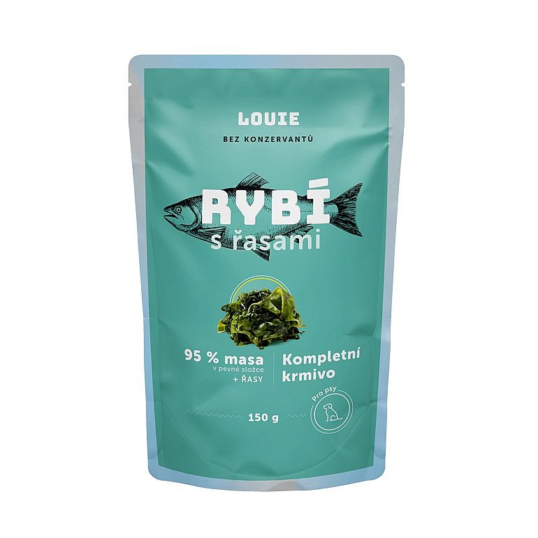 Kapsička LOUIE ryba s riasou 150g pre psov