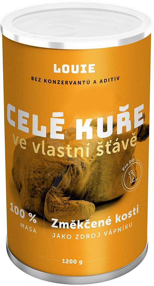 Konzerva LOUIE celé kura 1200g pre psov