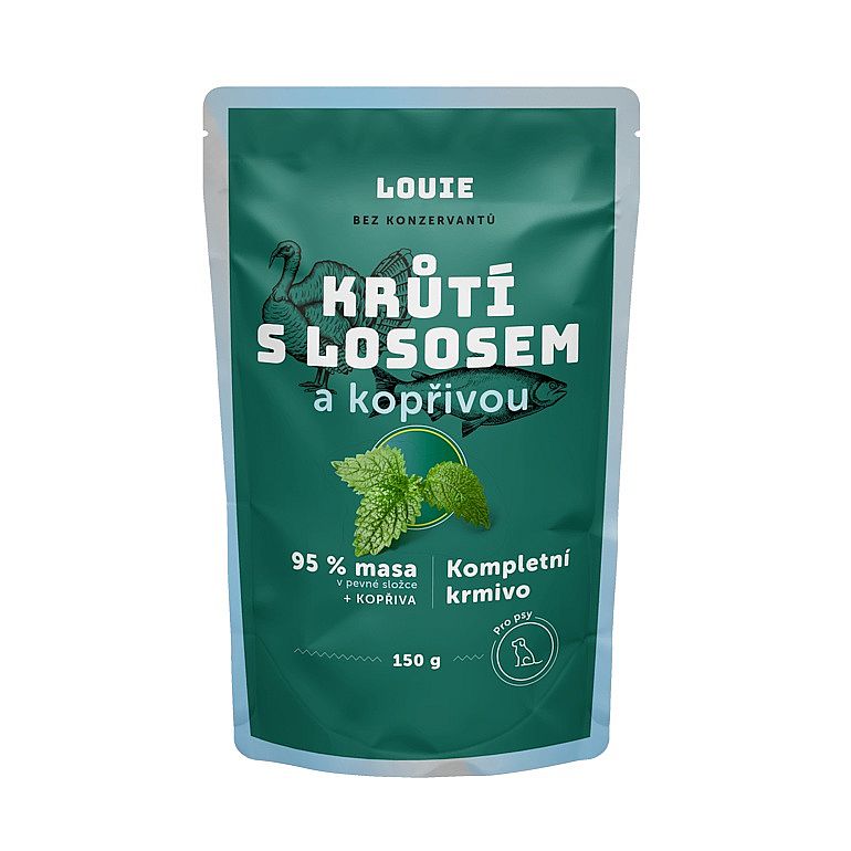 Kapsička LOUIE morka s lososom a žihľavou 150g pre psov