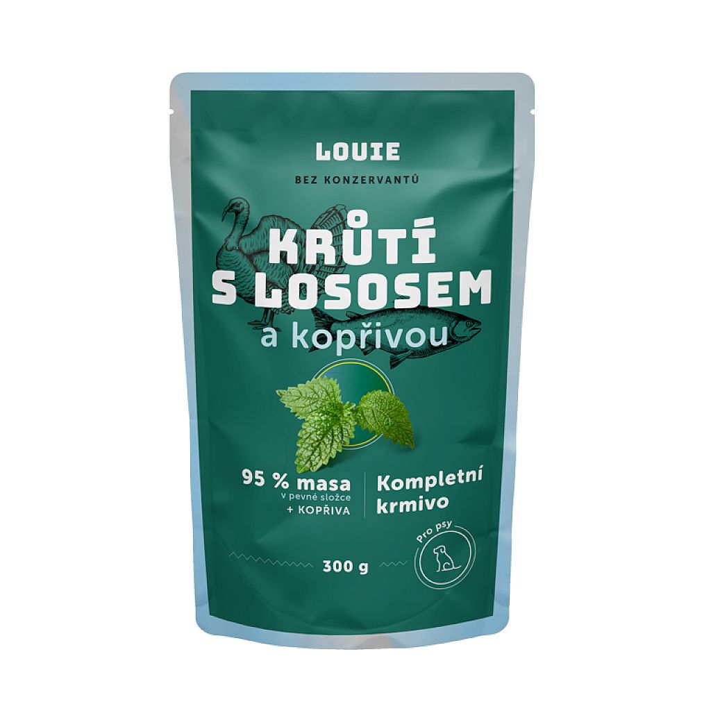 Kapsička LOUIE morka s lososom a žihľavou 300g pre psov