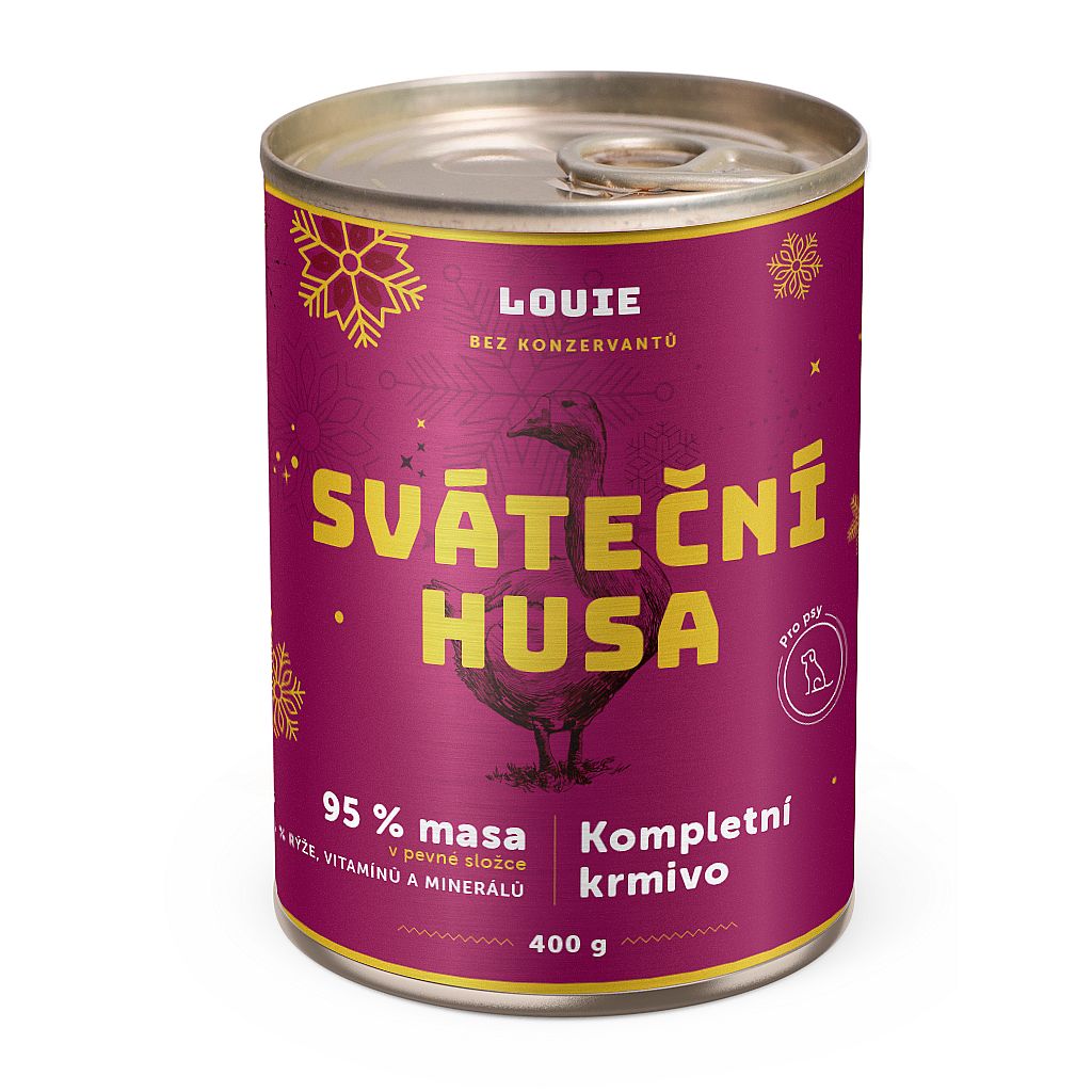 Konzerva LOUIE sviatočná hus 400g pre psov
