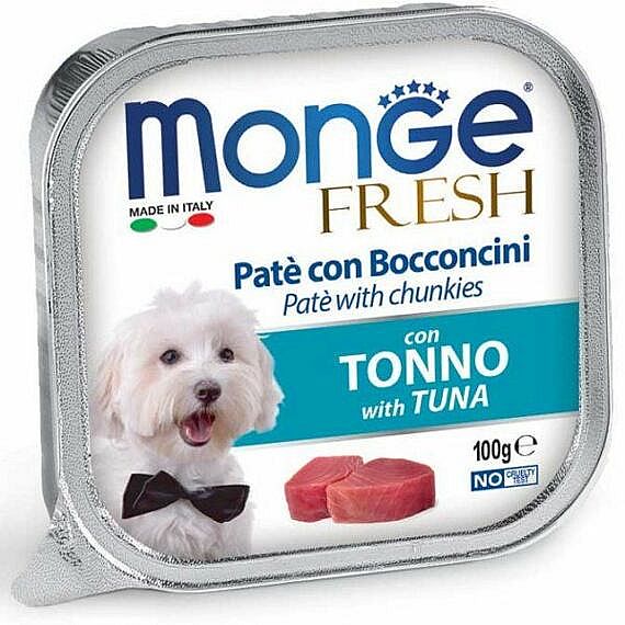 MONGE FRESH - paštika a kúsky s tuniakom 100 g pre psov