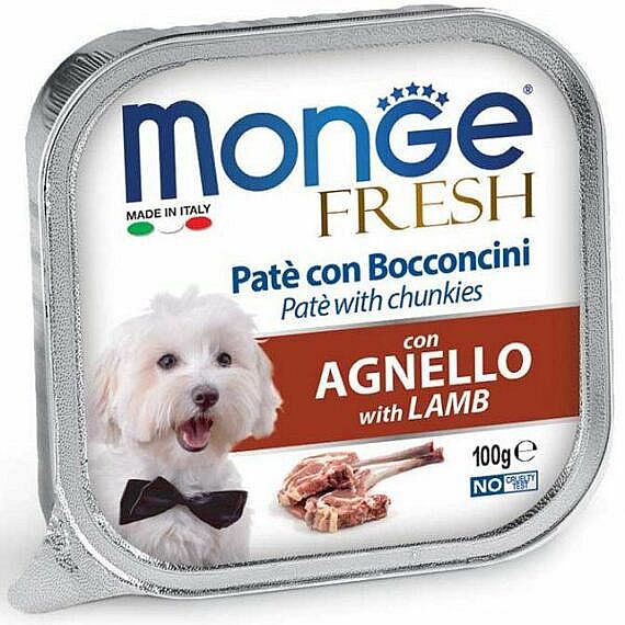 MONGE FRESH - paštika a kúsky s jahňacím 100 g pre psov