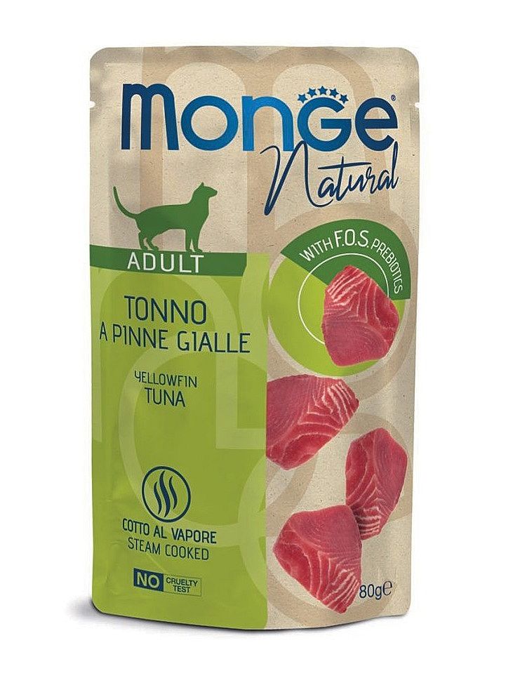MONGE NATURAL tuniak v želé 80 g kapsička pre mačky