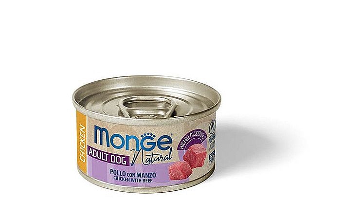 MONGE DOG NATURAL kuracie mäso s hovädzím 95 g pre psy