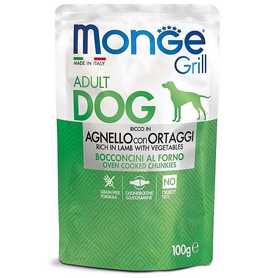 MONGE GRILL jahňacie so zeleninou 100 g kapsička pre psy