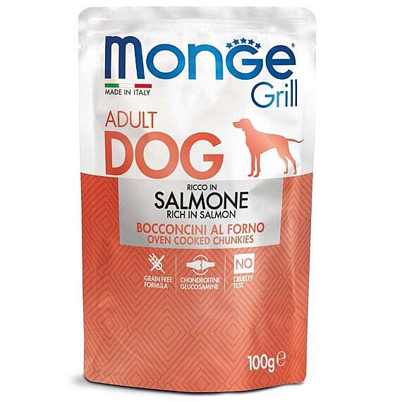 MONGE GRILL s lososom 100g kapsička pre psy – 5 ks (výhodné balenie)