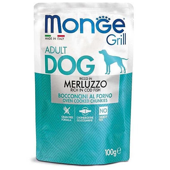 MONGE GRILL s treskou 100g kapsička pre psy