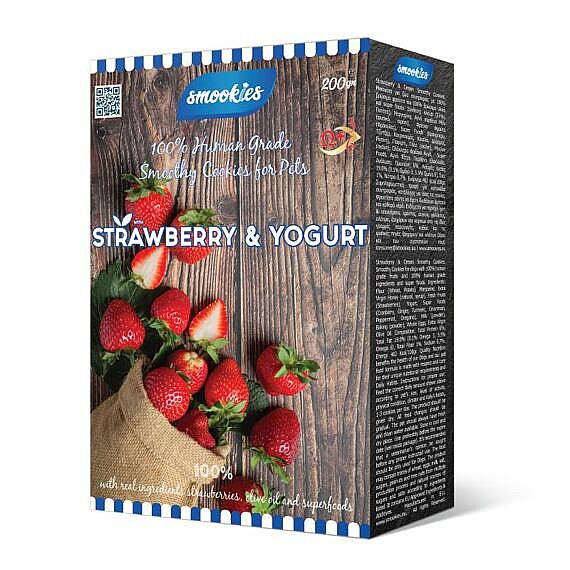 SMOOKIES Premium STRAWBERRY 200g - jahodové sušienky 100% human grade